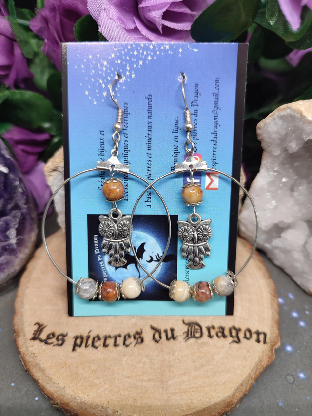 Boucles d'oreilles sagesse nocturne 