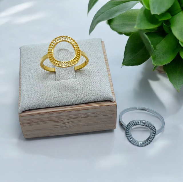 Bague rond trait réglable 