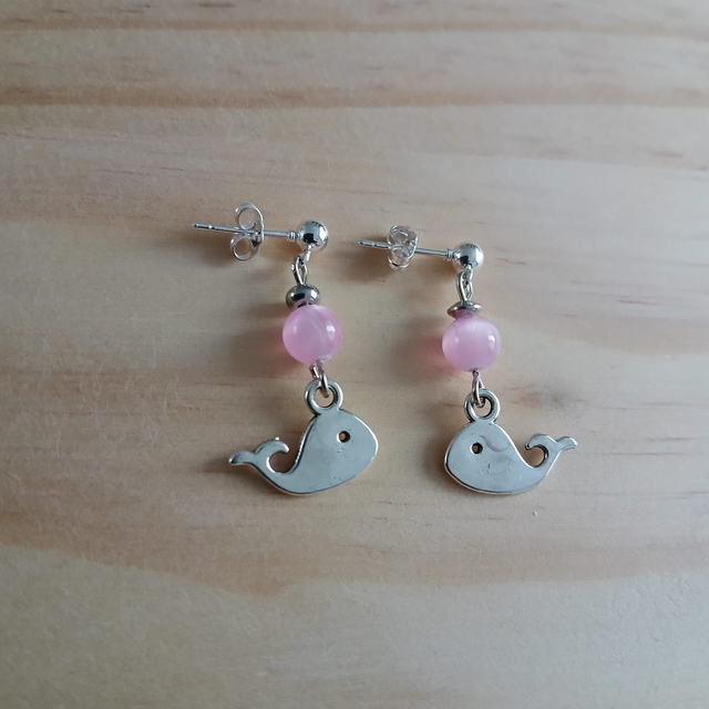 Meisjes oorbellen met Roze Seleniet “Zeemeermin Droom” (3.057)