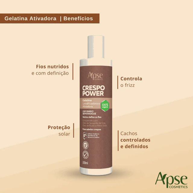 Gelatina umidificadora crespo Power Apse 300ml