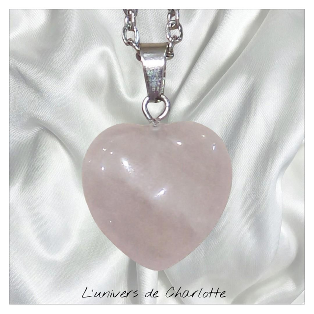 Pendentif "Quartz rose" coeur PN-550