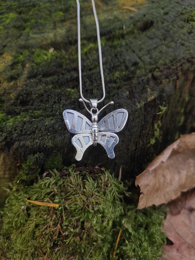 Pendentif Papillon en Argent Massif