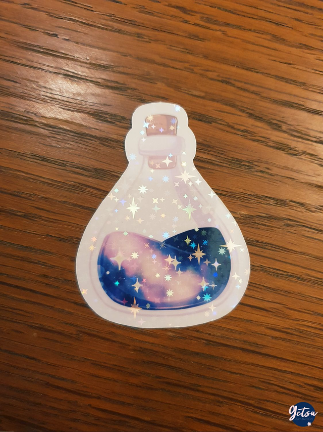 Sticker bouteille holographique