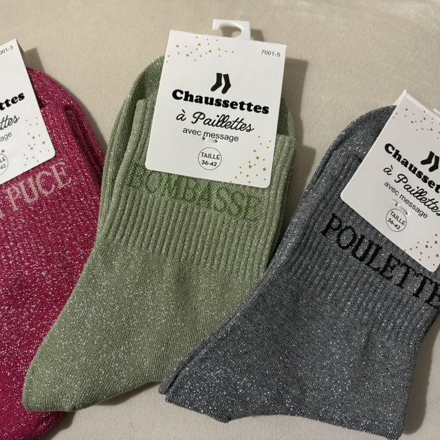 Chaussette à paillettes lot 14