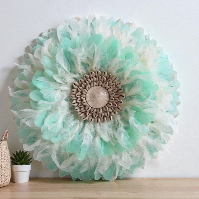 Jujuhat décoratif vert menthe et crème