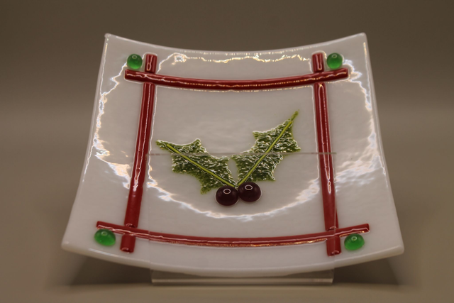 6" Square Christmas Treat Dish.