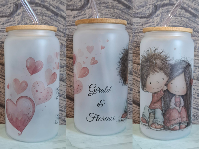 Verre givré saint valentin personnalisable 