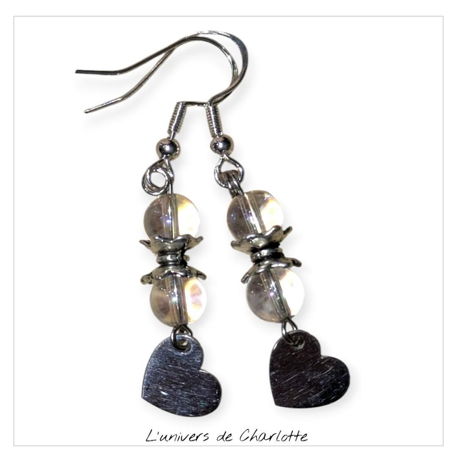 Boucles d&#039;oreilles &quot;Cristal de roche&quot; BO-141