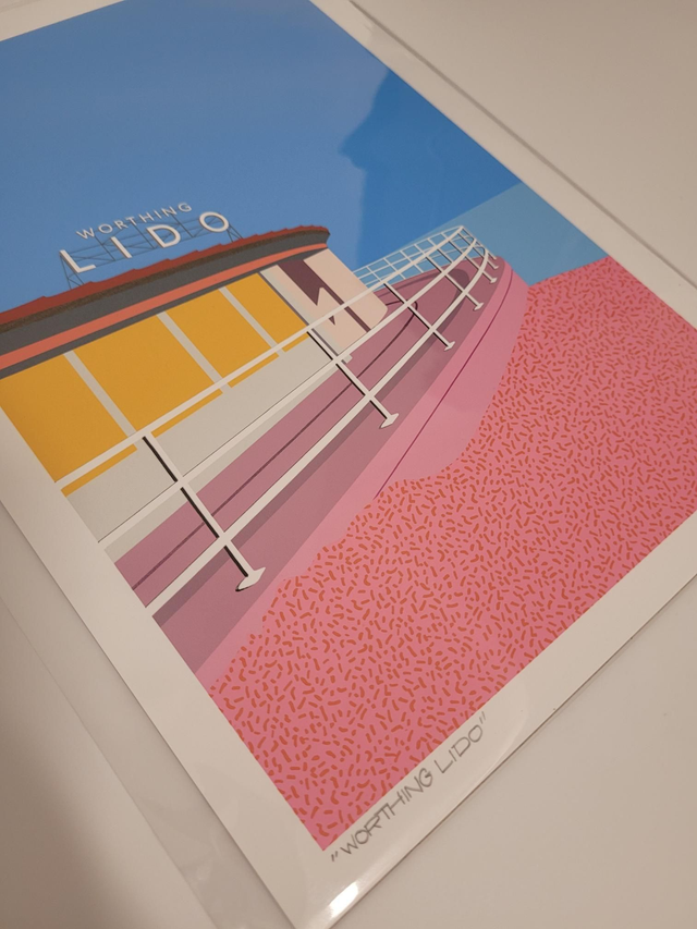 Worthing Lido Signed Giclée A4 Print - JP-115