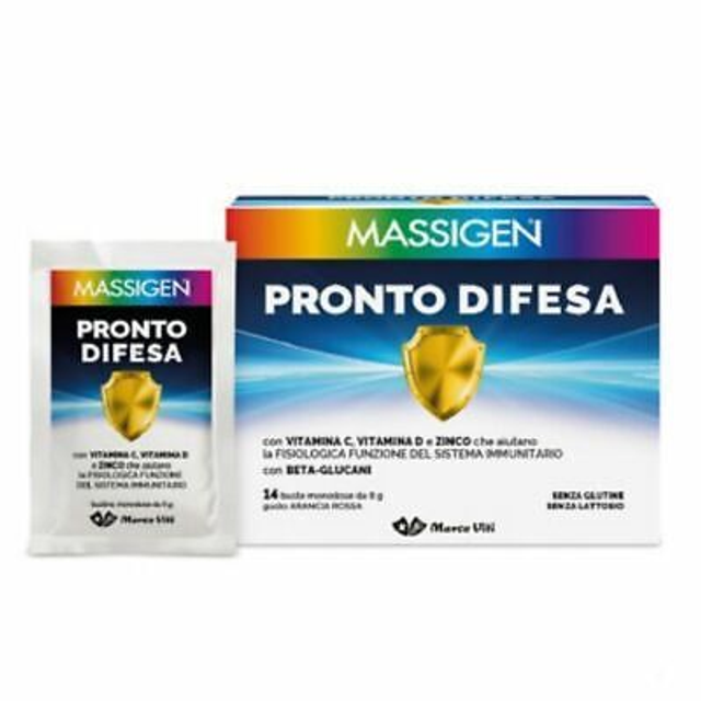 Massigen Pronto difesa 14 buste monodose gusto arancia rossa