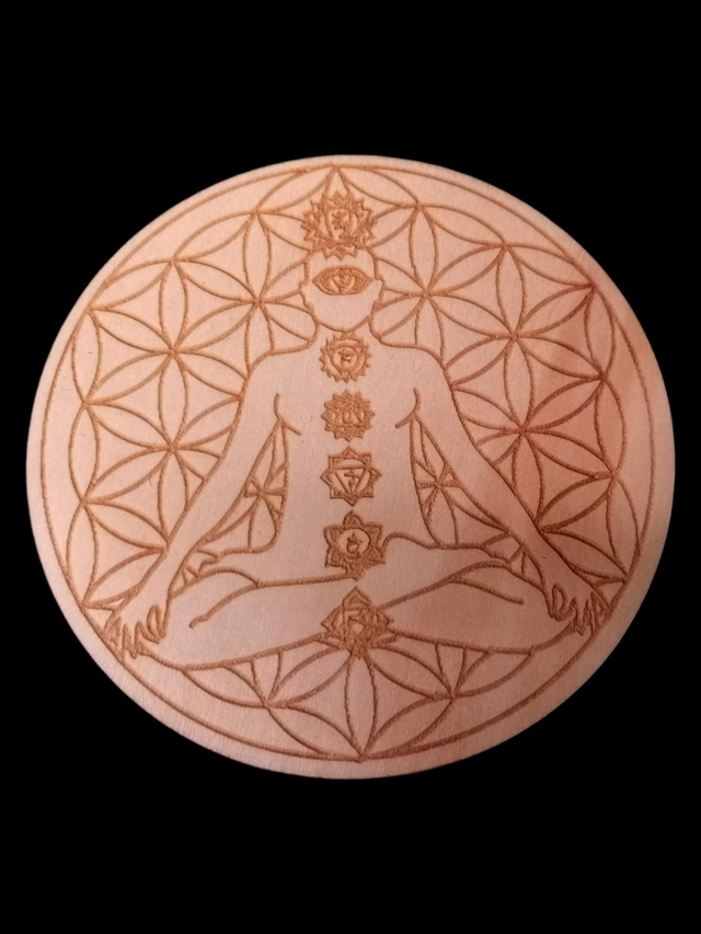 Plaque rechargement fleur de vie 7 chakras 