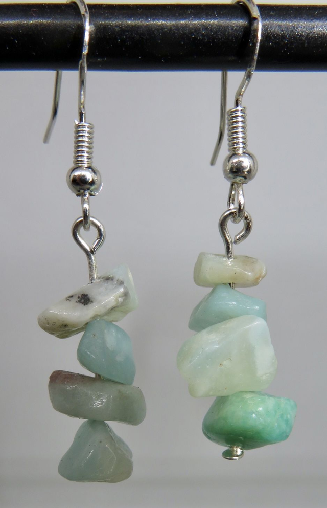 Boucle d'oreille pendante Amazonite du Brésil