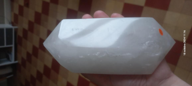 Pointe bi-terminée cristal de roche 21 cm