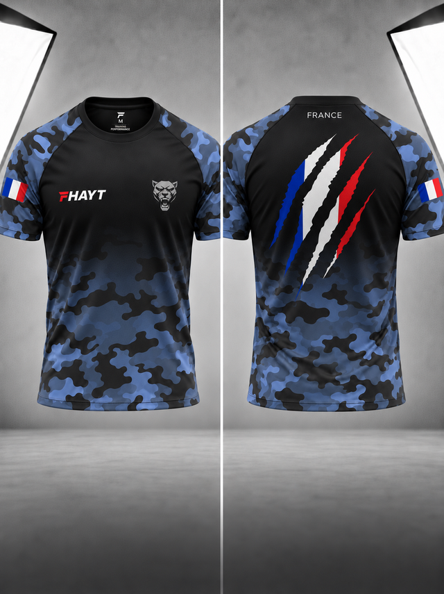 Rashguard Camo bleu France