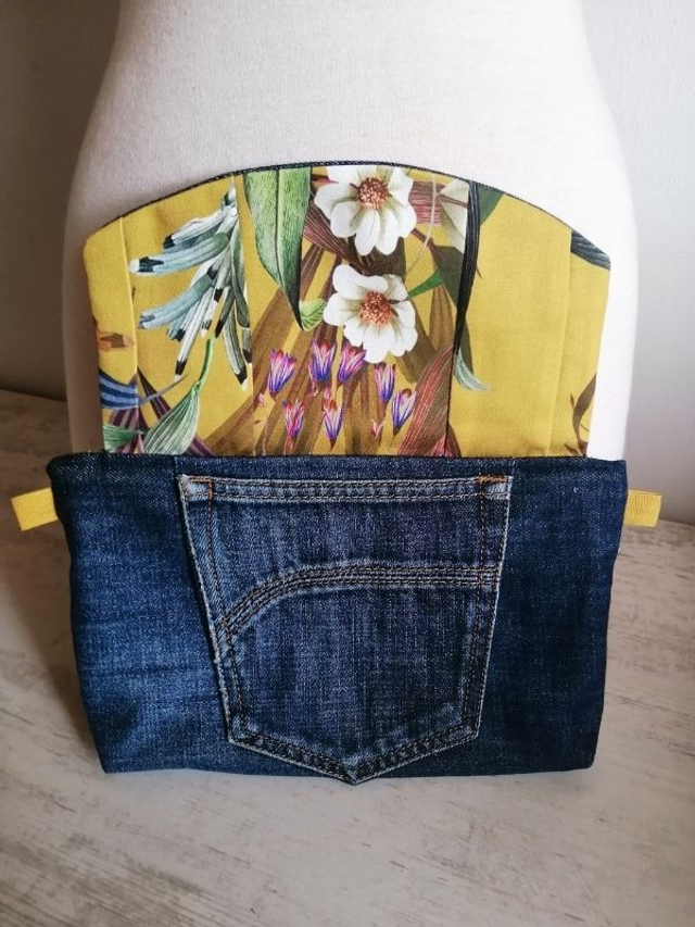 Sac fleurs automnales upcyclé