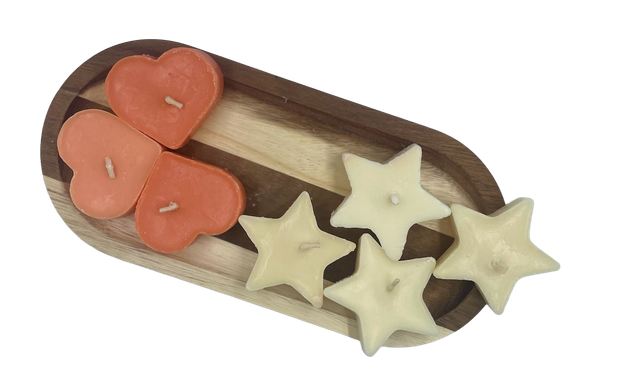 Bougie chauffe-plat forme étoile ou coeur