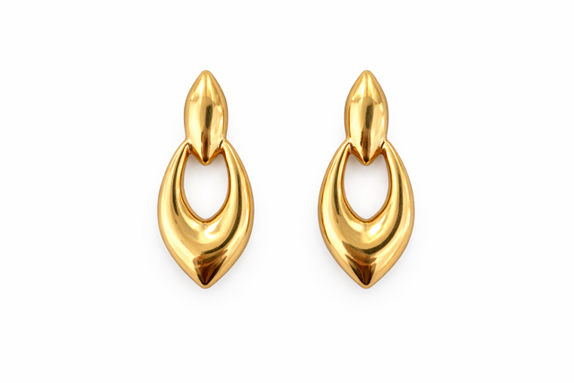 Pendientes acero dorado 