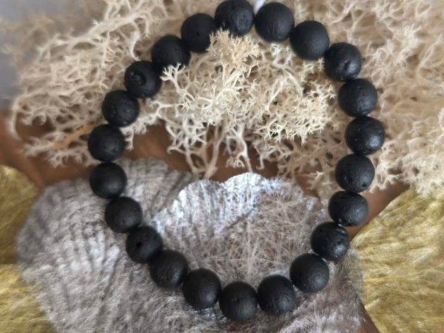 Bracelet boule PIERRE DE LAVE 08mm