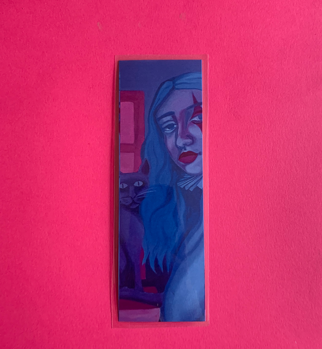 Marque page imprimé et plastifié - tirage d&#039;oeuvre &quot;Clown triste&quot;