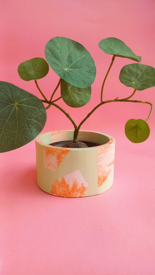 Osłonka na doniczkę, jasnozielona doniczka lastryko, pojemnik dekoracyjny