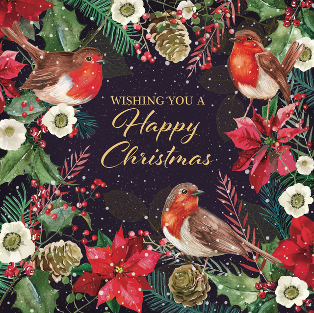 Robins and Winter Foliage - 10 Cards