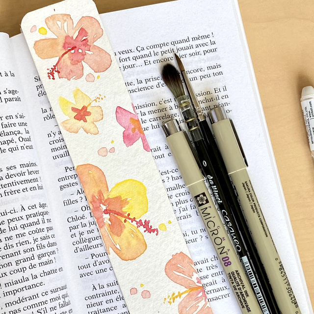 Marque-pages aquarelle 5x21cm