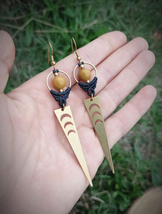 Boucles d'oreilles « Comètes » ~ Coloris & pierre au choix