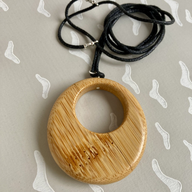 Bamboo - Oval bamboo pendant - I was once a chopping board [012-0032]