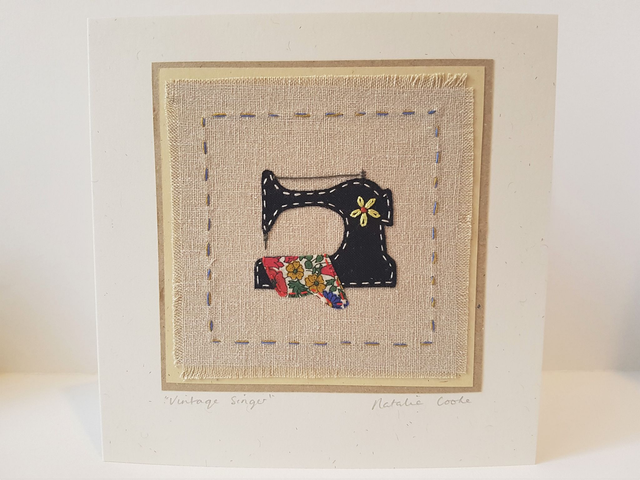 Vintage Sewing Machine Card