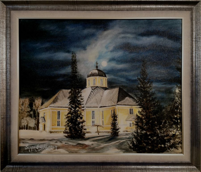 Parikkalan kirkko 2023 (50x61 cm)