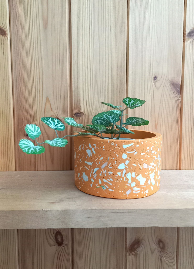  Osłonka na doniczkę, pomarańczowa doniczka lastryko, pojemnik dekoracyjny