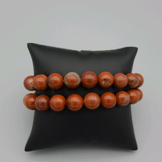 Bracelet en véritable jaspe rougeBracelet en véritable jaspe rouge