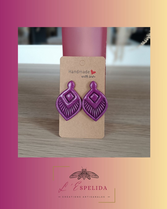 Flabellums violets pailletés