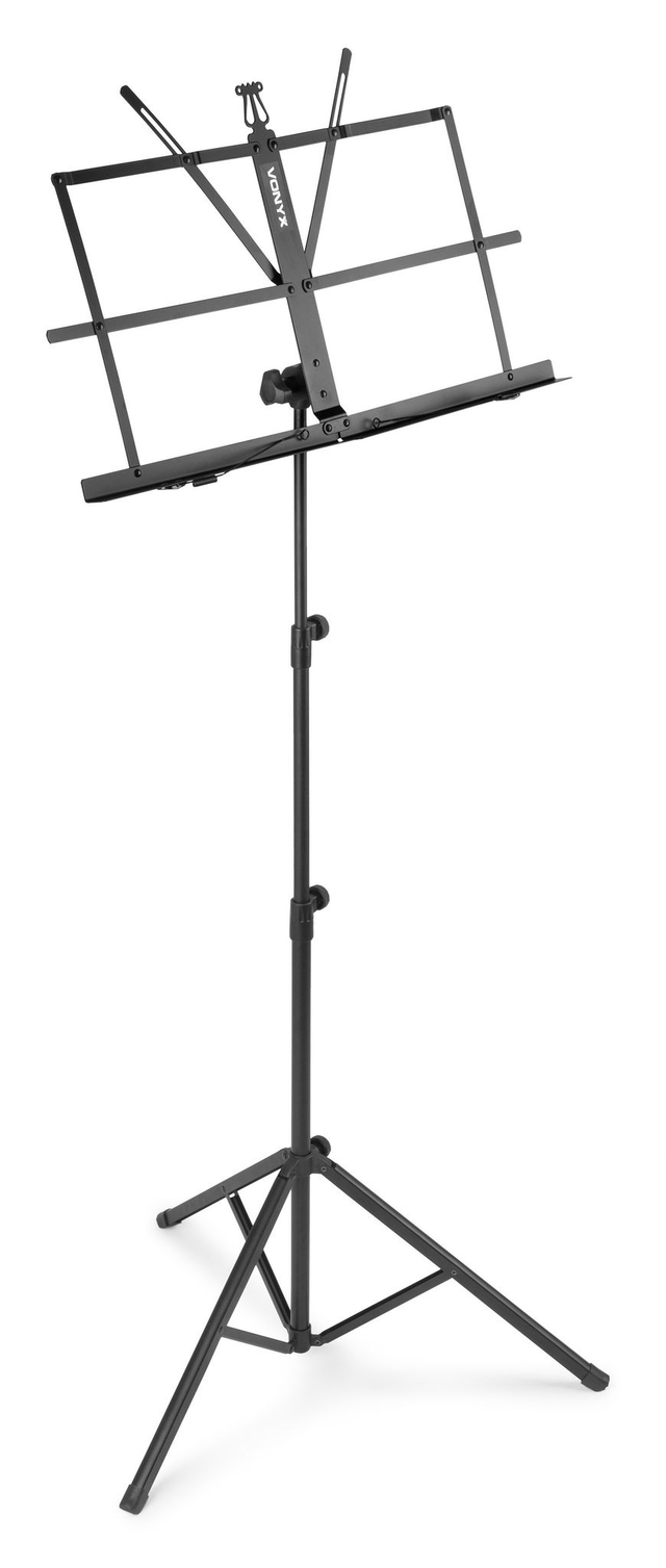 Soporte de partituras plegable negro