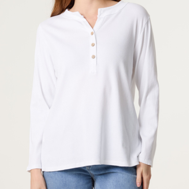 Spring Essential Basic T-shirt With Buttons