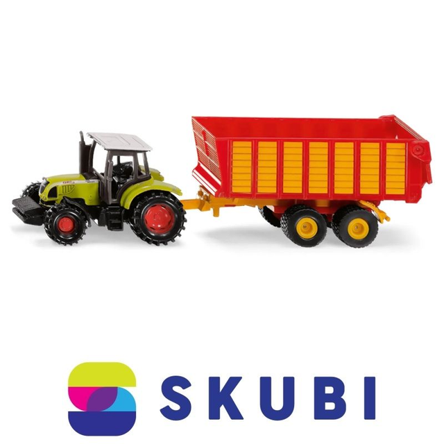 Traktor Claas se silážním přívěsem Siku 1650