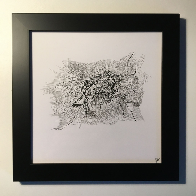 "Peau de bête" - Dessin original