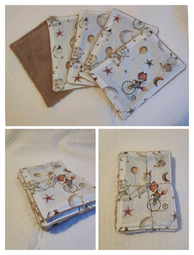 Lot de 5 Coton lavable "personnalisable"