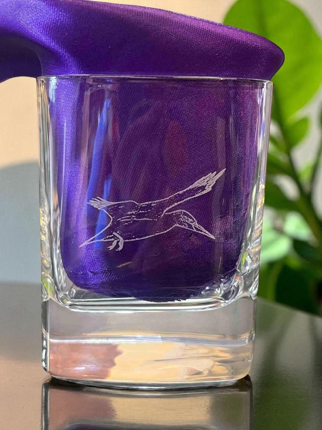 'Gannet etched Heavy Glass' 