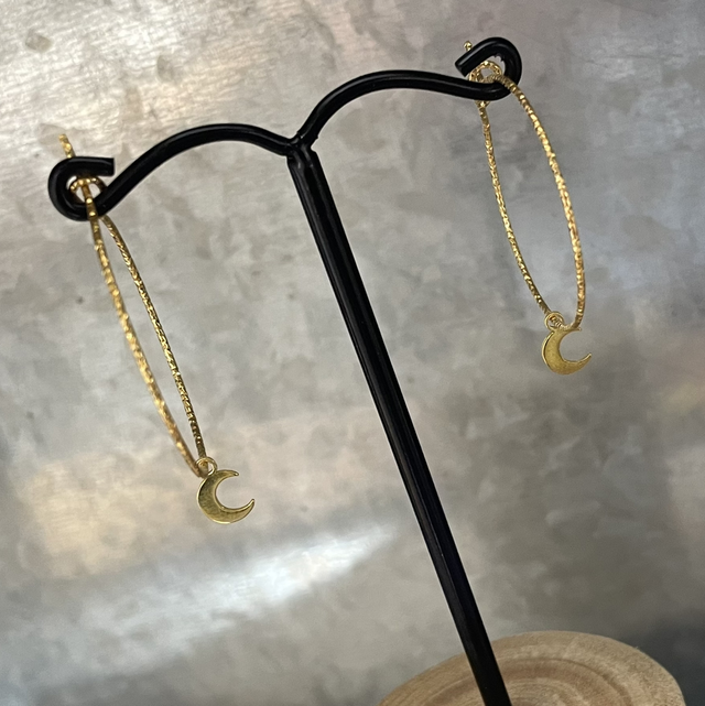 Créoles breloques lune