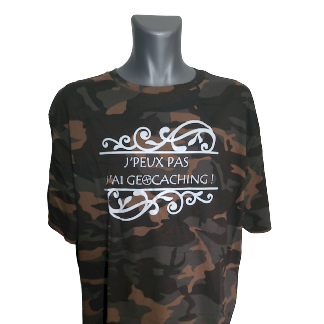 Tee-shirt "J'peux pas j'ai geocaching !"