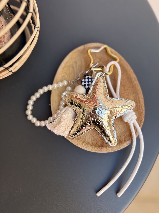 Porte-Clé Bijou de sac Etoile dorée