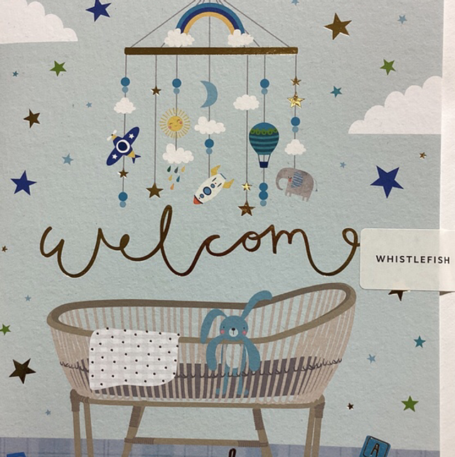 Baby Congratulations - Welcome Sweet Baby Boy WF 