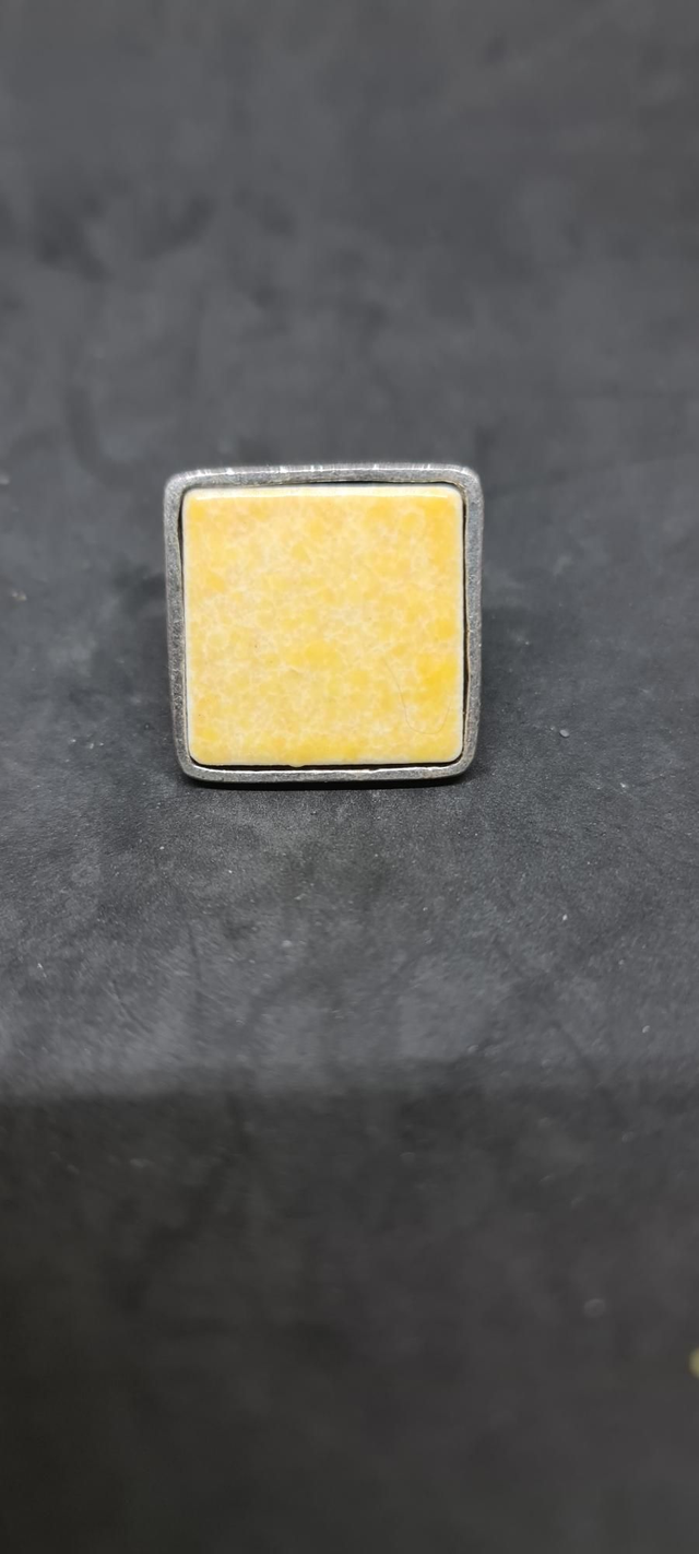 Bague ceramique jaune 