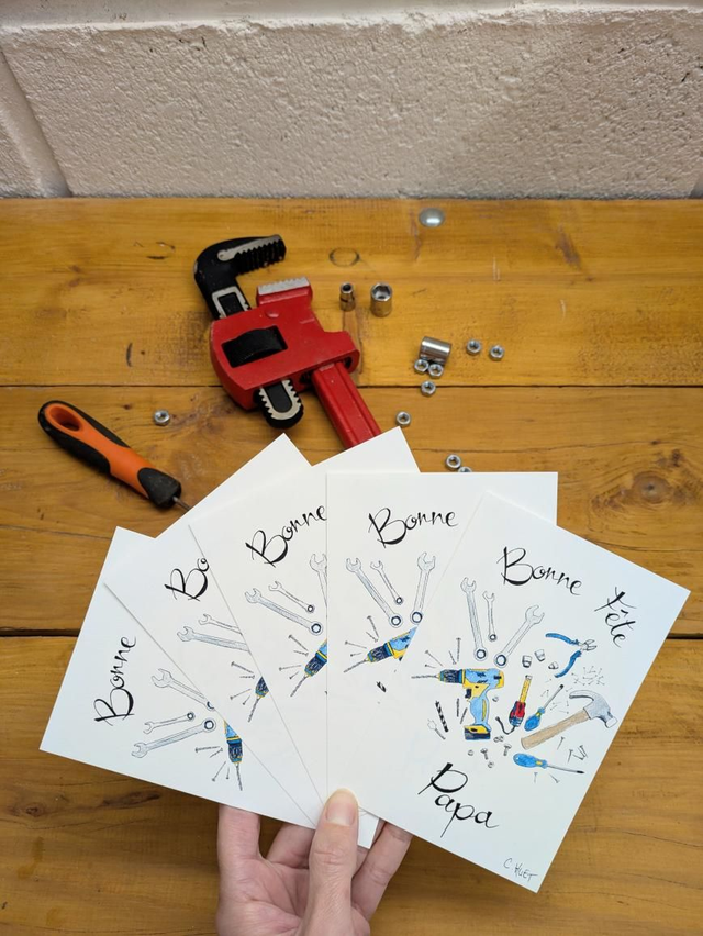Carte "bonne fête papa" bricoleur