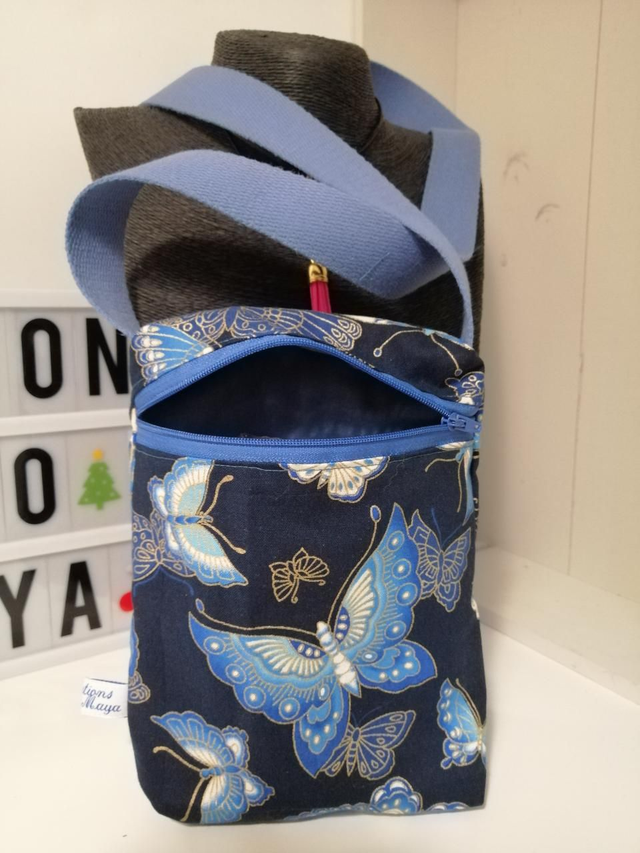 Pochette bandoulière papillon en tissu