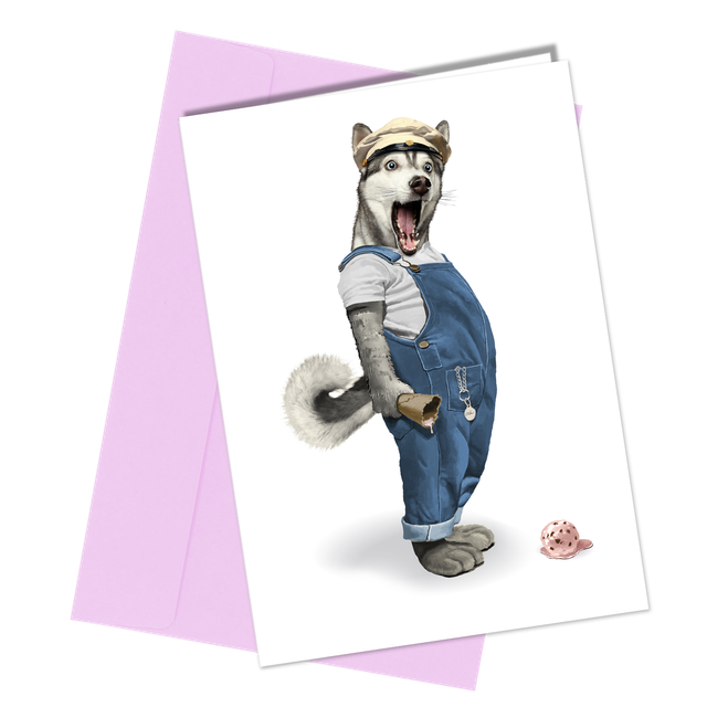 #168h Husky Dog Card