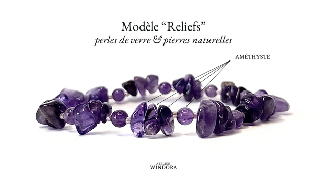 Bracelet | Améthyste - Reliefs (A)