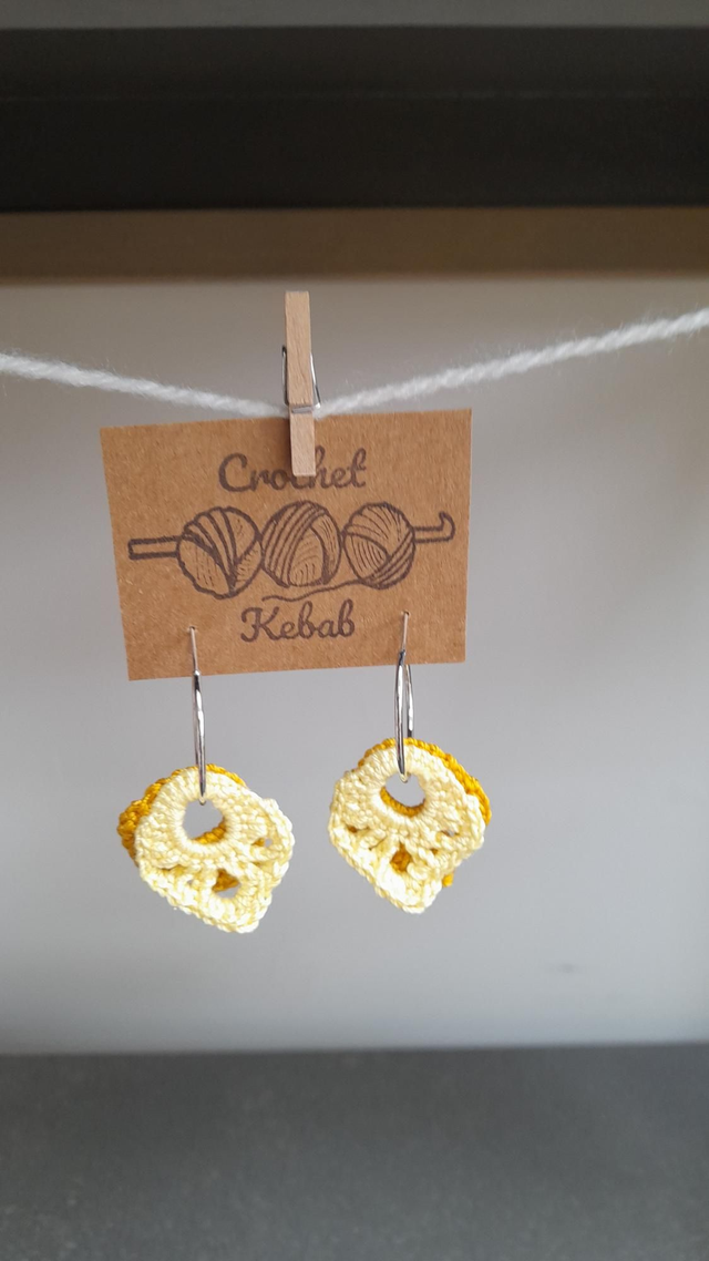 Faith on silver hoop- Pale &amp; Dark Yellow 