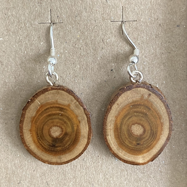 Smoke bush - Small circle earrings - I was pruned from the garden [021-0093]